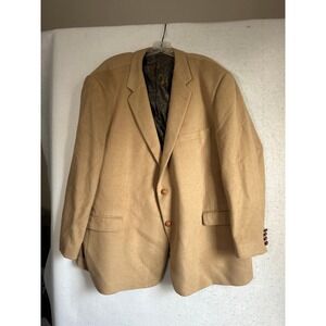 Turnbury Dillards Camel Hair Blazer Sport Coat Tan‎ Two Button Paisley Lining